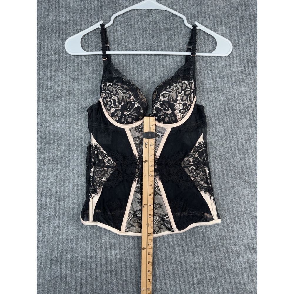 Ann Summers Black Lace Bustier Corset Top 34B Underwire Sheer Mesh - Picture 4 of 15